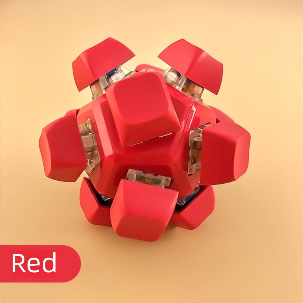 New 12 Keys Magic Ball Fidget Keychain Diy Keyboard Keycap Finger Keyboard Cap Pass The Time Keys Button Pinch Adult