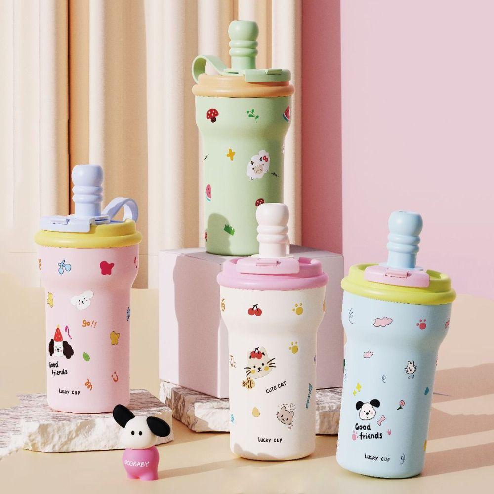 Stainless Steel Vacuum Cup 600ml Water Mug Cute Insulated Cup