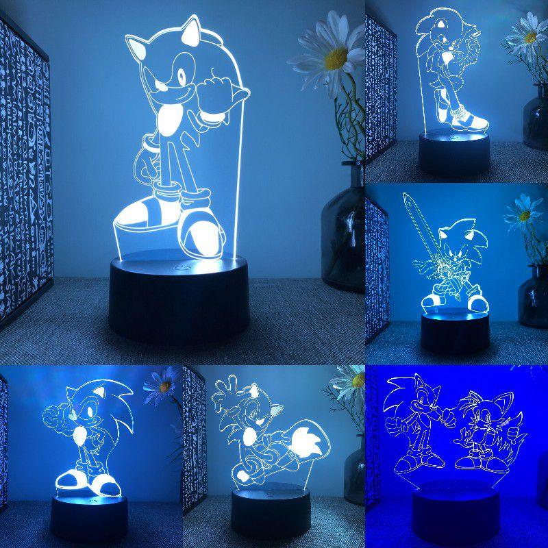 Lamp 3d Led Night Light Acrylic Touch Cartoon Character Table Desk Gifts