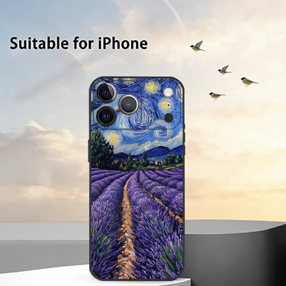 E-esthetic Art Print Phone Case For iPhone 17, 16,15,14,13,12,11 Plus,Pro Max, Others Soft Black Cover