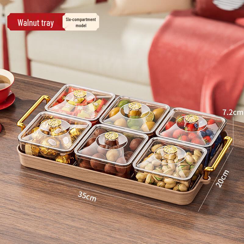 Pabei Six-Grid Dried Fruit Plate with Lid