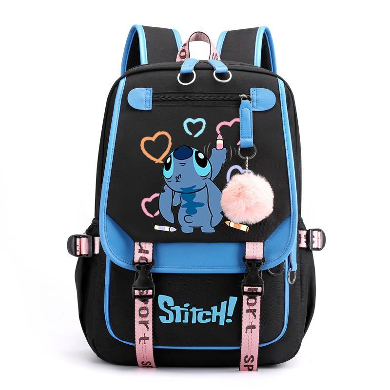 Cute Cartoon Printed Schoolbag Junior High School Student High School Student With Usb Multi-Function Student Schoolbag