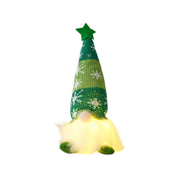 Lighted Christmas Gnome Decoration Mini Christmas Plush Gnome Figure Light Up Swedish Tomte Doll for Winter Tabletop Decor