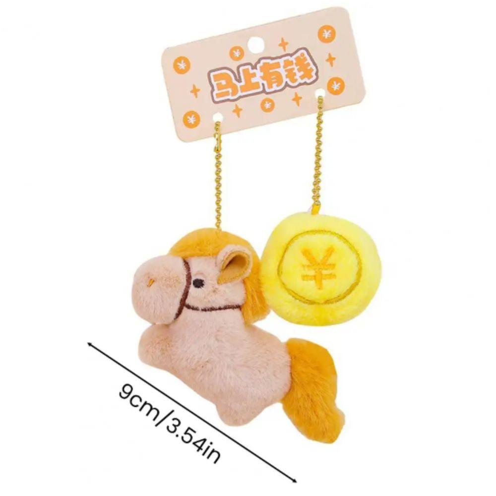 9cm Exquisite Lucky Pony Plush Toys Mini Size Keychain Bags Pony Plush Pendant  Festival Gift