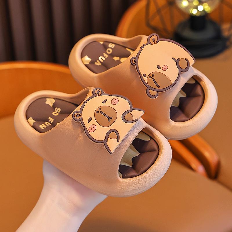 Capybara Kids' Summer Non-Slip Indoor Slippers - Boys, Girls, Baby, Parent-Child Sizes Available