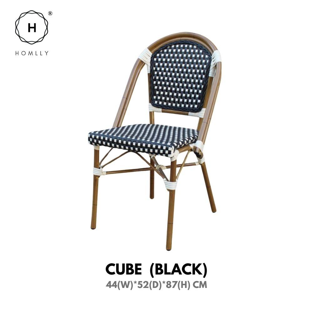 Homlly Francois French Rattan Outdoor Bistro Dining Patio Balcony Chair (X2PCS)