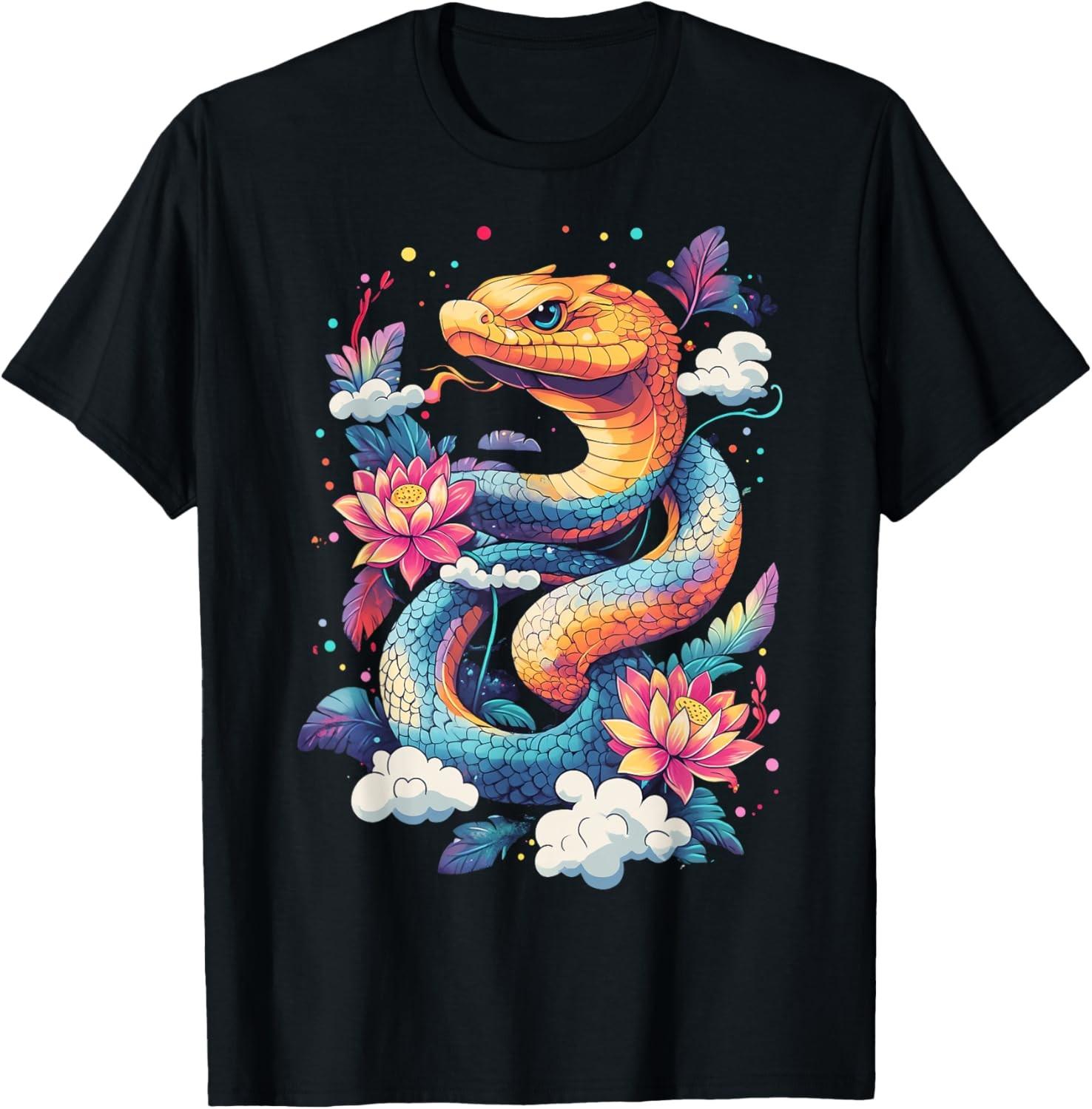 Year Of The Snake 2025 Cool Snake Graphic Art T-Shirt S разноцветный