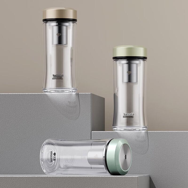 WANXIANG Portable Glass Water Bottle