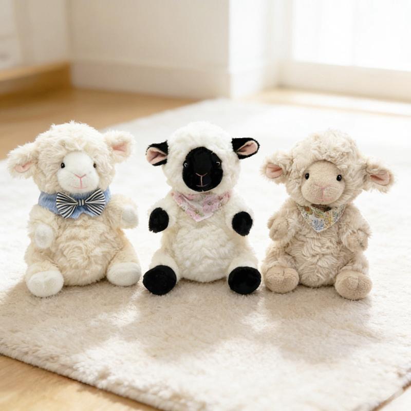22cm Cute Sheep Plush Toys Room Decoration Items Super Cute Soft Sheep Doll Sleeping Companio Birthday Gift For Boys And Girls