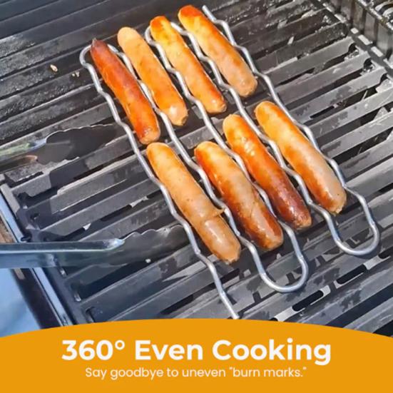 Yousheng BBQ Roller Rack Stainless Steel Sausage And Vegetable Grill Roller Rack for Evenly Cooked Food Easy to Clean Rust-Proof Outdoor Grilling Tool