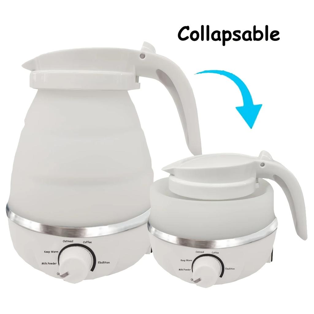 Foldable And Portable Teapot Water Heater 0.6L 600W 110/220V Electric Kettle For Travel And Home Tea Pot Water Kettle Silica Gel