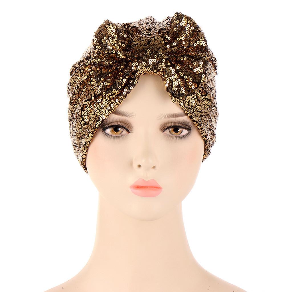 Summer Ladies Turban Head Wrap With Butterfly Bow And Sparkle Accents For Casual Wear