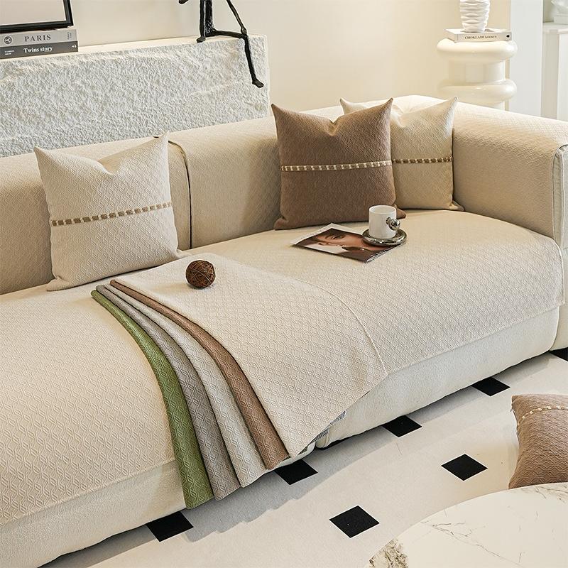 Sofa Cushion, Universal for All Seasons, Non-slip Seat Cushion, Simple Modern Living Room Leather Sofa Cover, Cloth Towel