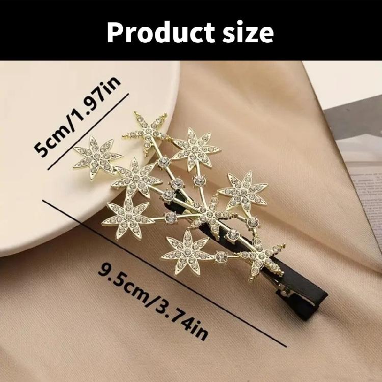 Star Duckbill Hair Clip with Rhinestones Designs Suitable for Trendy Women Everyday and Festive Use Casual Wear