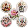 1set Embroidery DIY Flower Hot Air Balloon Series Material Set, Including Tools, Suitable for Beginners, Hand Embroidery Fabric Material Set.