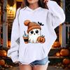 Kids Halloween Printed Hoodie, Loose Fit Casual Pullover for Boys Girls