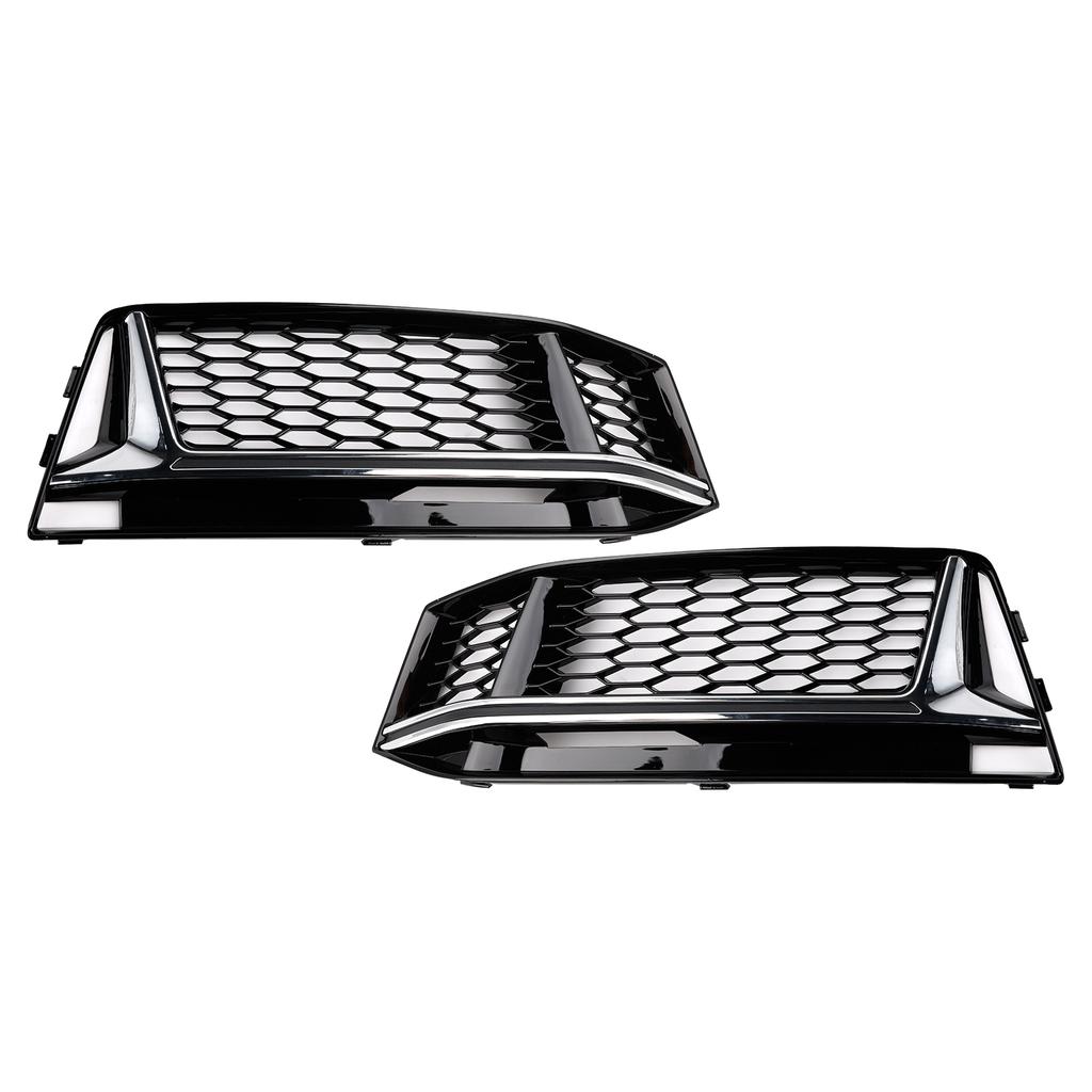 2PCS Fog Light Cover Grille Grill Fit A4 B9 S-Line S4 2016-2018