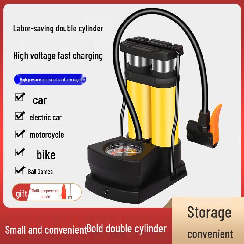 Multi-Functional High-Pressure Portable Foot Pump for Bicycle, Car, Motorcycle & Tricycle