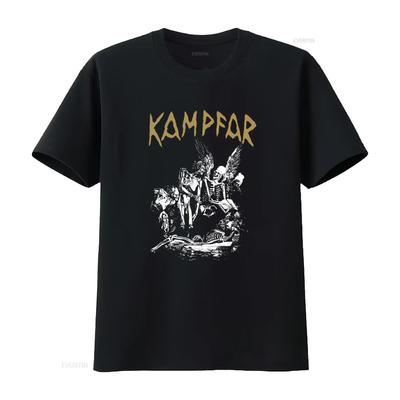 Kampfar Tod T-Shirt Für Unisex Einzigartiges Totenkopf- und Skelett-Design Inspiriert von Heavy Metal Bands Bequeme Baumwolle Vintage