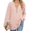 Loose Long Sleeve T-shirt Brushed Solid Color Women's Fall Winter New Leisure Ribbed Button