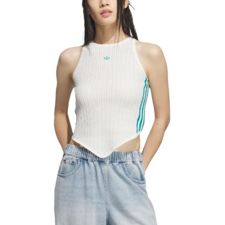 

Adidas Originals New Chinese Style Slim Fit Knitted Striped Sports Vest Women Vests KC5850 M