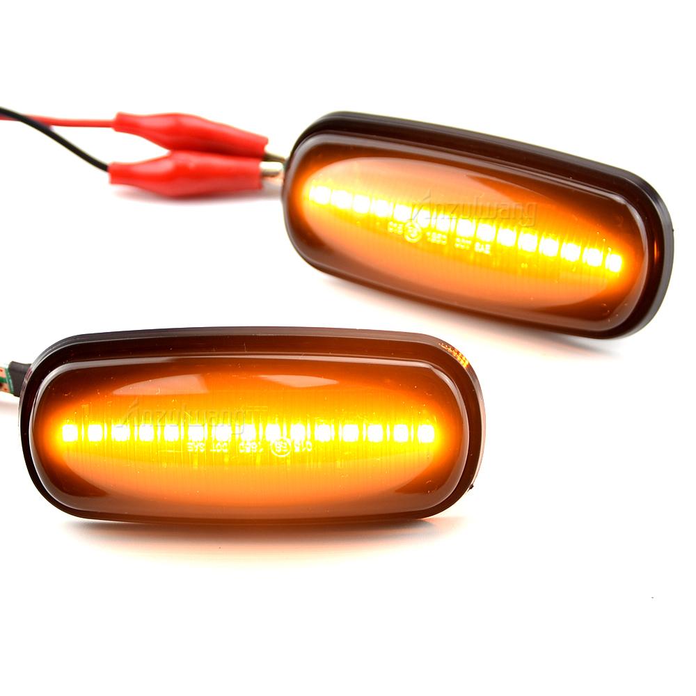 2PCS Amber Dynamic Flowing Water LED Side Marker Light For Land Rover Discovery 2 1999-2004 Defender Freelander 1