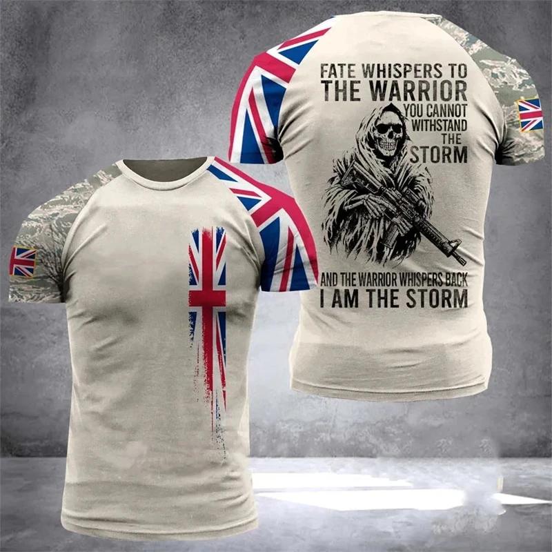The UK Flag Camouflage T-Shirt For Men/Women 3D Print British Camo T Shirt England Veteran O-Neck Top Oversized Short Sleeve Tee