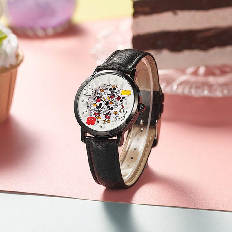 Disney Jungen Mode Cartoon Uhr Niedliche Kinder Mickey Maus Uhren Kinder Jungen Mädchen PU Leder Quarz Armbanduhr Uhr Geschenk