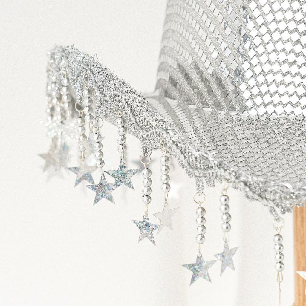Unisex Sequin Tassel Star Cowboy Jazz Hat with Wide Brim