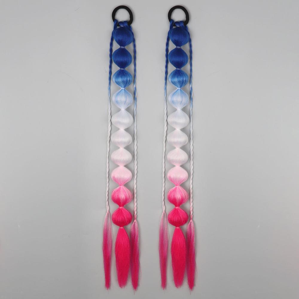 2Pcs Colorful Twist Braid Bulk Lantern Braid Braided Ponytails Natural Bubble Jumbo Braid for Women
