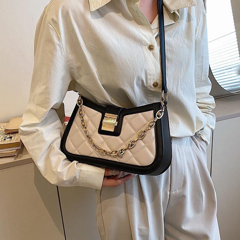 

Корейская модная ниша дизайна Lingge Маленькая квадратная сумка Сумка через плечо на одно плечо