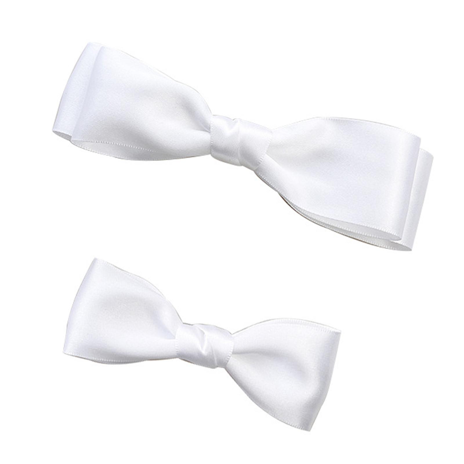 1pair Sweet Hair Clip Harajuku Ribbon Bowknot Shape Spring Hair Clip for Ponytail White Hairpins for Teens Children 1
