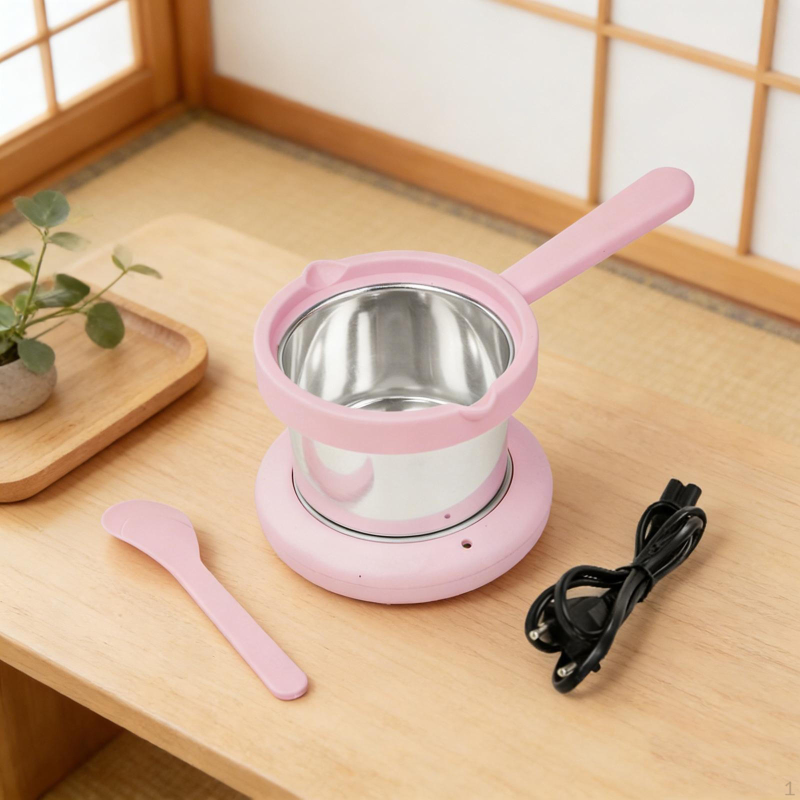 

200ml Wax Melter Sturdy Quick Heating Melting Pot for Full Body Home SPA Black рожевий