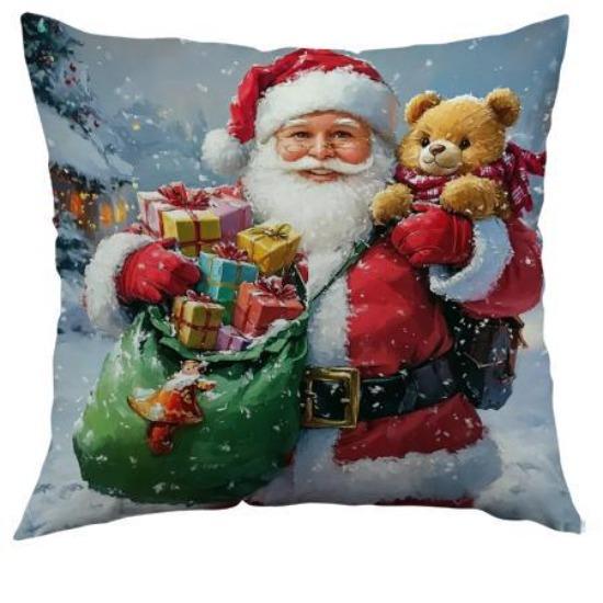 New Christmas Cartoon Cute Print Pillowcase Office Waist Pillowcase Model Room Bay Window Decoration Pillow