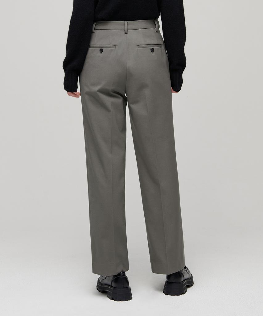 MUSINSA STANDARD WOMAN Women'S Heavyweight Brushed Straight Hidden Elastic Waist Slacks [Warm Gray]