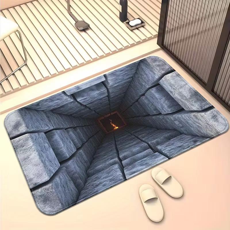 3D Optical Illusion Non-Slip Door Mat Machine Door Entryway Washable Bathroom Bedroom Camping Yoga Durable Floor Mat Laundry