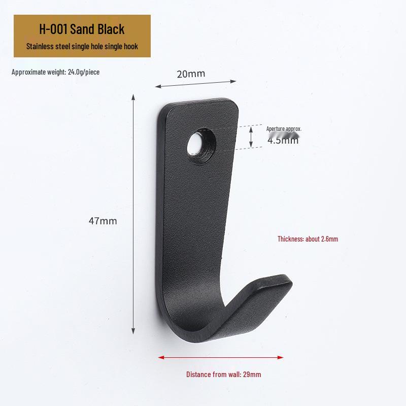 Jinrui Stainless Steel Black Bathroom Hook for Coats and Hats