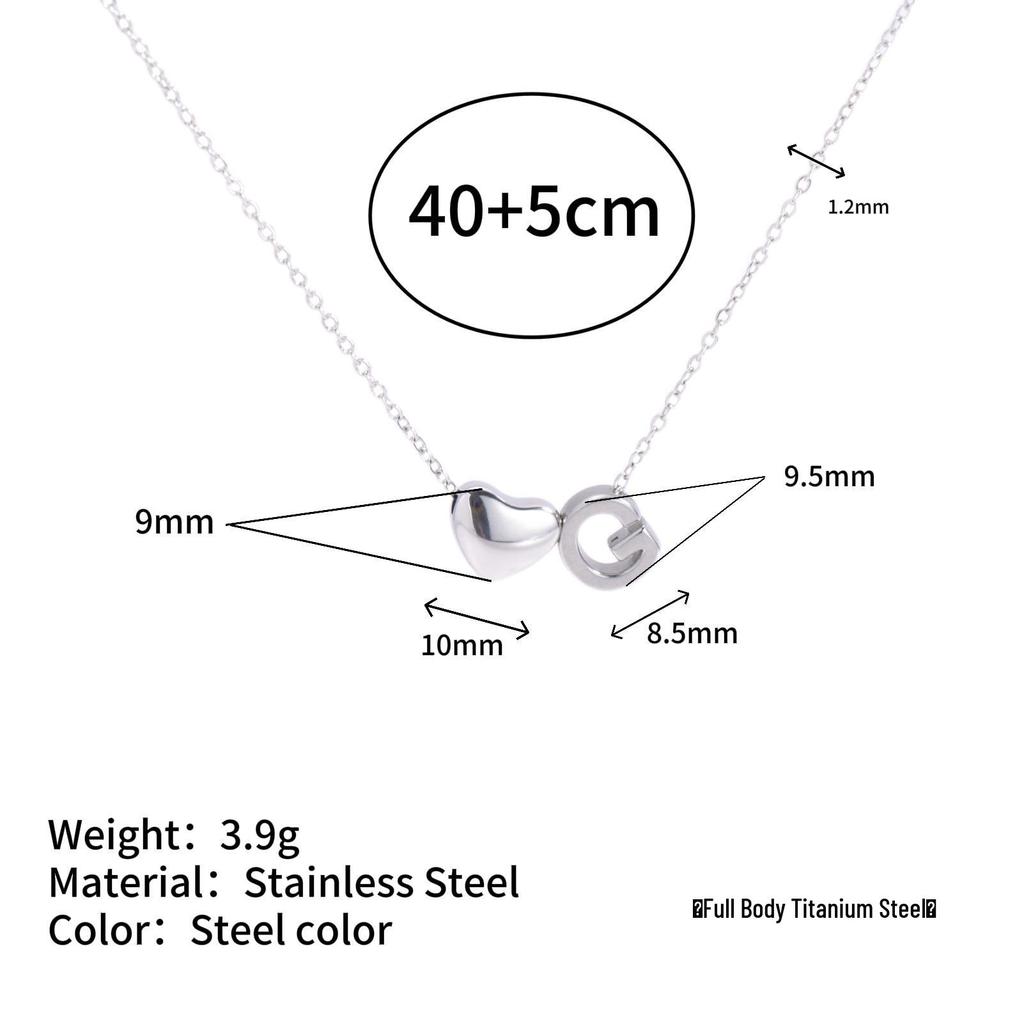 Herz Anhänger Halskette: 18K vergoldeter Edelstahl mit 26 englischen Buchstaben.