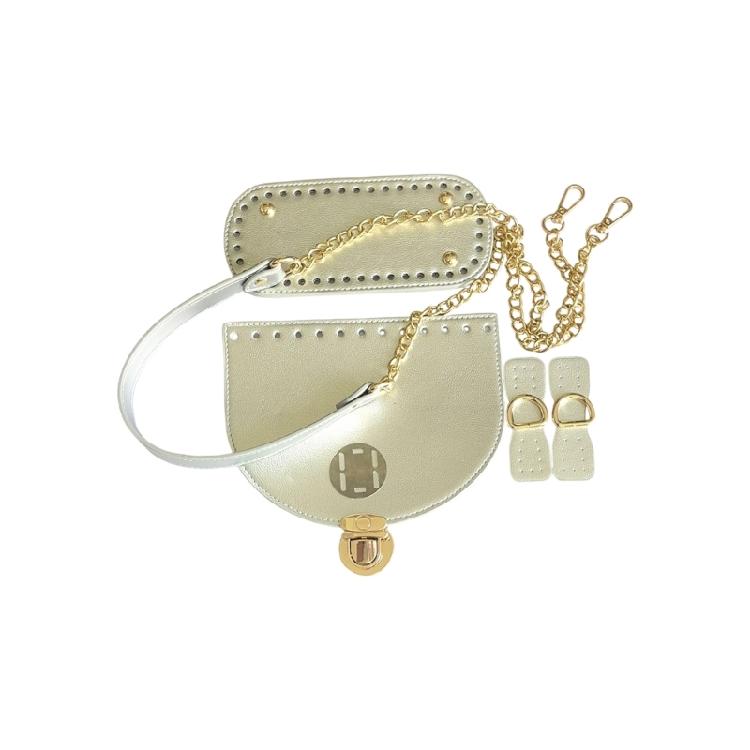 Leather Bag Making Kits DIY Leather Bag Knitting Set Shoulder Strap Top Zipper Lock for Crochet Handbag Shoulder Bags