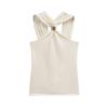 Metal Buckle Twisted Halter Slimming Women's Tank Top