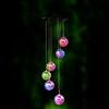 Solar Seven-Color Rose Wind Chime Lamp: Outdoor Courtyard Hanging Light for Halloween Decor