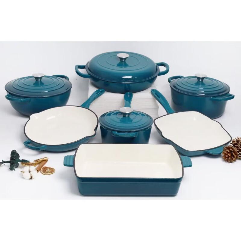 Zhi Shi Enamel Cast Iron 7-Piece Cookware Set