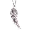 Angel Wing & Open Heart Pendant Necklace Romantic Gothic Statement Jewelry 45cm or 70cm Long Chain