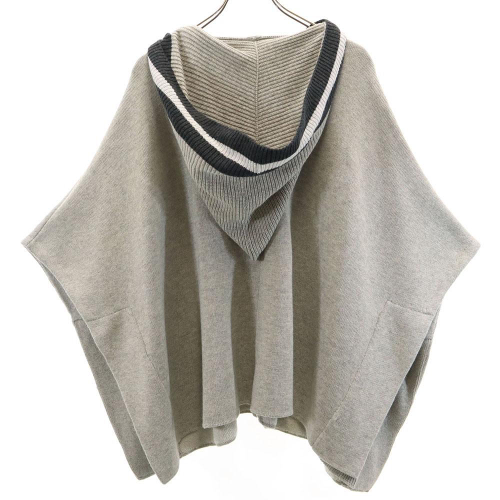PLAIN PEOPLE wool blend Long sleeve knit poncho 9 gray Women Used
