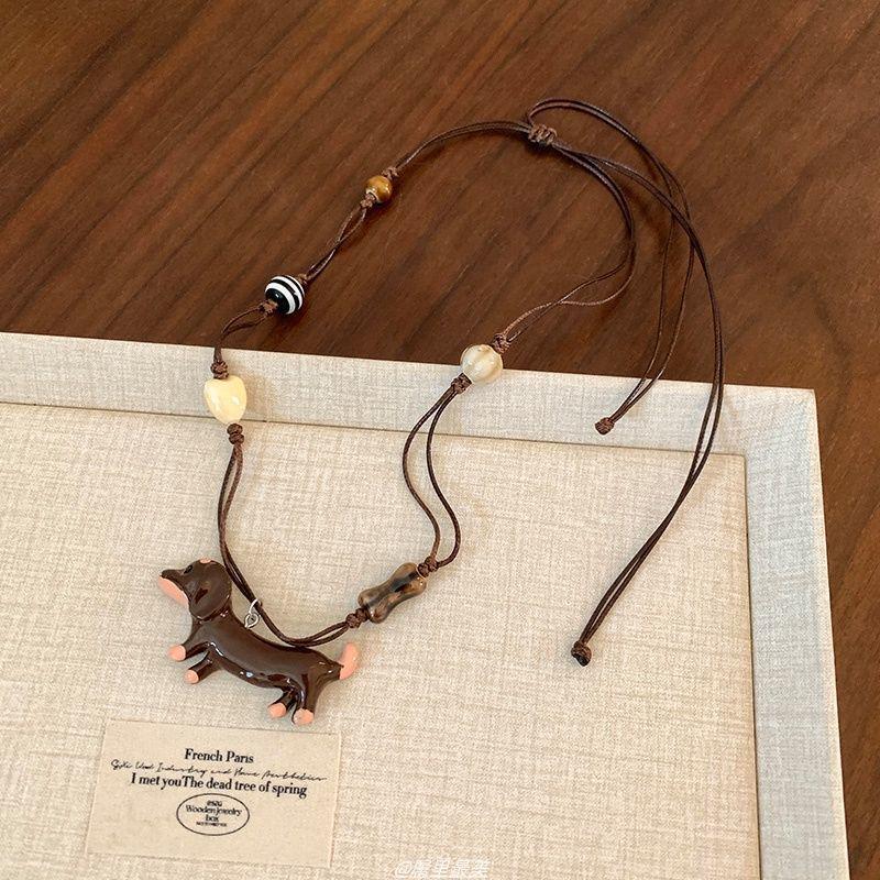 Hand-Woven Pine Nut Wood Bead Necklace - Chinese Retro Style Versatile Fashion Accessory