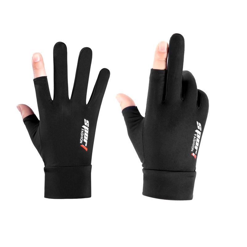 Ice Silk Fingerless Sun Protection Gloves for Men & Women: Ideal for Summer Cycling, Fishing, and Driving