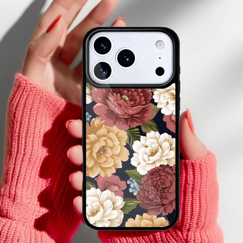 Coque de téléphone Bouquet Floral de Minuit pour iPhone 17 Air 16e 15 14 13 Pro Max Housse Arrière pour 12 11 Pro Coque