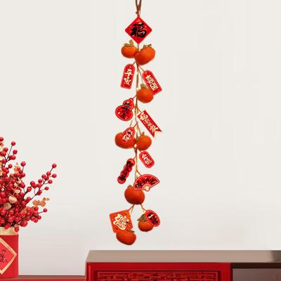 Chinese Year Hanging Ornament Blessing Decoration with Light Classic Elements Persimmon