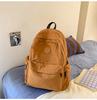 School bag Japanese simple solid color backpack light commuting large capacity student school bag casual versatile outdoor travel backpack