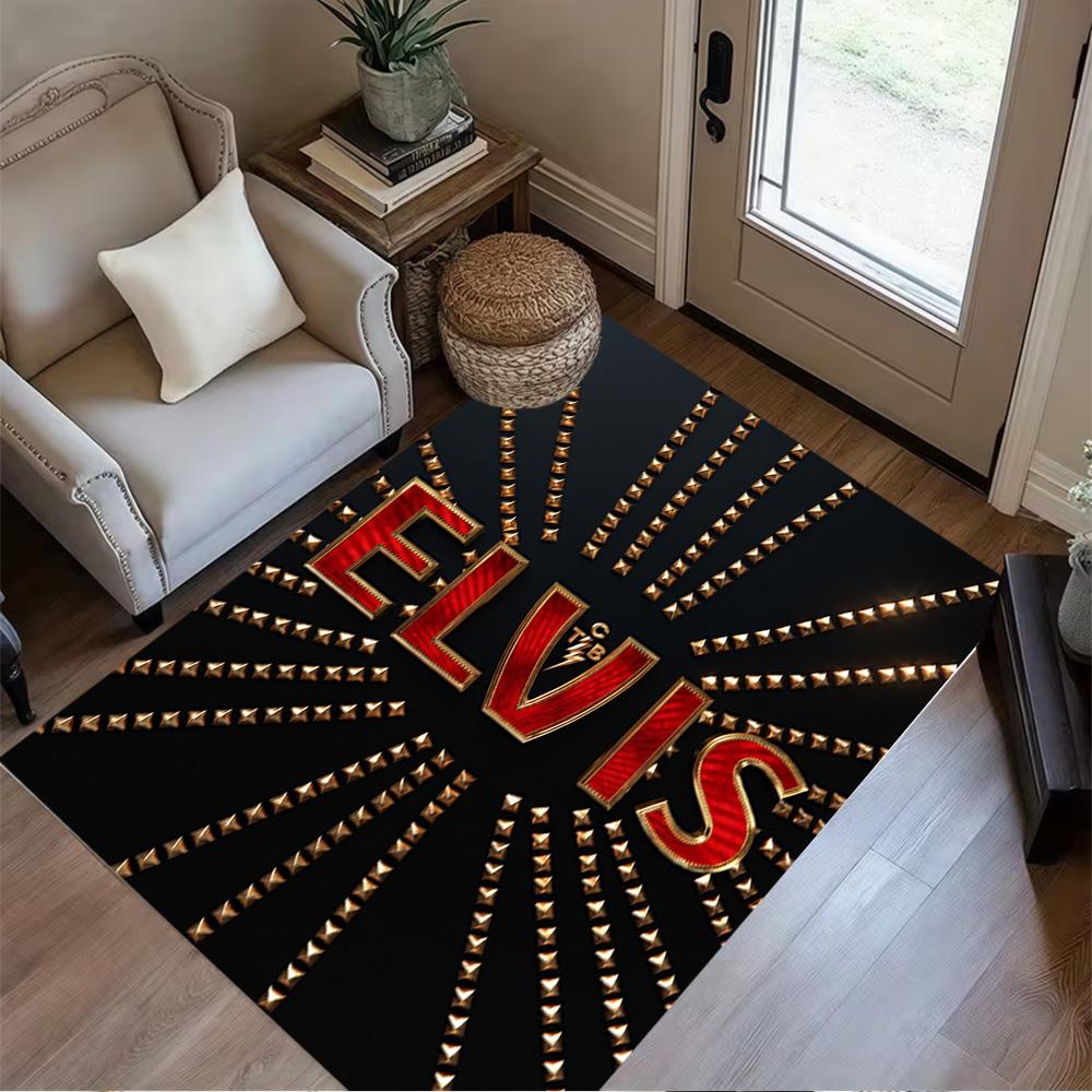 Elvis Presley Legend Area Rug Perfect for Study Room Entryway Kitchen Balcony Antislip Carpet Anime Office Decor Birthday/Christmas Gift